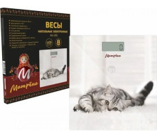 Весы напольные электронные МАТРЁНА МА-090 кот стекл., 180кг 007271