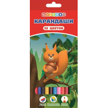 Карандаши "Цветик"12цв. шестигран., заточ.2м-4м Карандаши "Цветик"12цв. шестигран., заточ.2м-4м