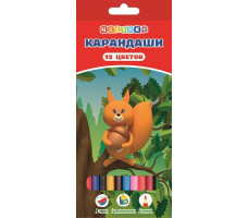Карандаши "Цветик"12цв. шестигран., заточ.2м-4м