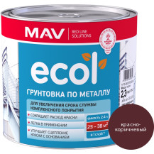 Грунтовка ECOL по металлу (ГФ-021) красно-коричневая 2,4 л (2,3 кг)