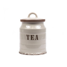 Банка для сыпучих продуктов керамическая Tea 0.8л арт. LF13299-Grey