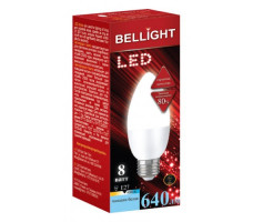 Лампа светодиодная BELLIGHT LED Свеча C37 8W 220V E27 4000K
