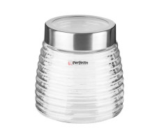 Банка для сыпучих продуктов стеклянная Ажур (Azhur) 900 мл, PERFECTO LINEA
