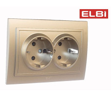 Розетка 2-я с/з, титан EL-BI Zena 500-011420-907
