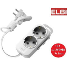 Удлинитель EL-BI Myra 2гн1м c/з 527-010201-211 Белый Турция