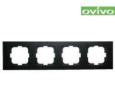 Рамка Ovivo Grano четырехместная черная 400-170000-228