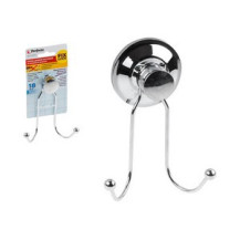 Крючок двойной настенный на вакуумной присоске, хром. сталь, FIX LOCK, PERFECTO LINEA (115x40x140 мм) Крючок двойной настенный на вакуумной присоске, хром. сталь, FIX LOCK, PERFECTO LINEA (115x40x140 мм)