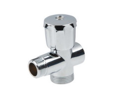 Кран вентильный 1/2"х3/4" для стиральной машины трехпроходной хром. AV Engineering