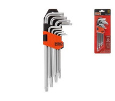 Набор ключей Torx T10-T50 9шт длинных PRO STARTUL (PRO-4195) (с отверстием)