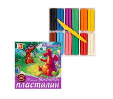 Пластилин мягкий восковой "Фантазия" 12 цветов
