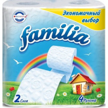 FAMILIA бумага туалетная белая двухслойная Радуга 4шт