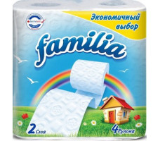 FAMILIA бумага туалетная белая двухслойная Радуга 4шт