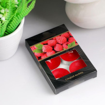 Свечи чайные ароматические "Сладкая малина", малиновые 3.75*3.75*1.14 см, упаковка 6 штук Свечи чайные ароматические "Сладкая малина", малиновые 3.75*3.75*1.14 см, упаковка 6 штук