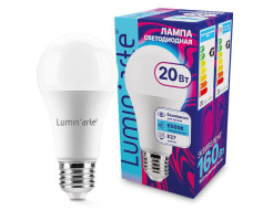 Лампа светодиодная LUMINARTE арт. LSTD-A60-20W6KE27