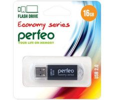 Perfeo USB флэш-диск 16GB E01 Black economy series 10/100