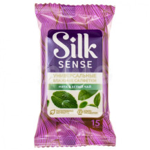 Салфетки влажные Ola Silk Sense Белый чай и мята 15шт Салфетки влажные Ola Silk Sense Белый чай и мята 15шт