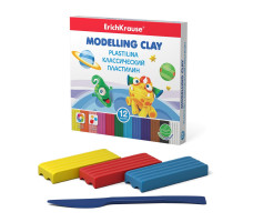 Классический пластилин ErichKrause® Monsters 12 цветов со стеком, 180г коробка