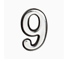 Цифра дверная "9" хром