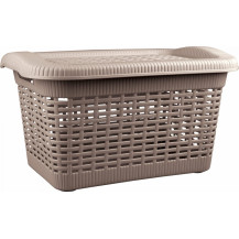 Корзина универсальная с крышкой пласт. коричн. 45х30х25см 20л арт. 431293214 Корзина универсальная с крышкой пласт. коричн. 45х30х25см 20л арт. 431293214