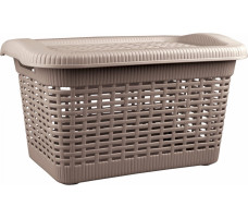 Корзина универсальная с крышкой пласт. коричн. 45х30х25см 20л арт. 431293214