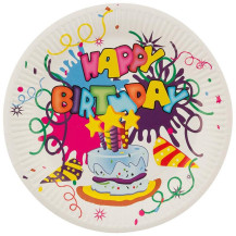 Набор бумажных тарелок "Happy Birthday" Волшебная страна арт. 007148 Набор бумажных тарелок "Happy Birthday" Волшебная страна арт. 007148