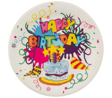 Набор бумажных тарелок "Happy Birthday" Волшебная страна арт. 007148