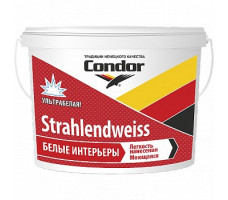 Интерьерная краска на водной основе Condor
Strahlendweiss 7,5 кг