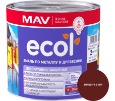 Эмаль ECOL по металлу и древесине (ПФ-115) вишневая глянцевая 2,4 л. (2 кг)
