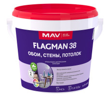 Краска FLAGMAN 38 обои, стены, потолок (ВД-АК-2038) белая матовая 1 л (1,4 кг)