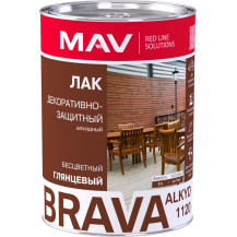 Лак BRAVA ALKYD 1120 декоративно-защитный (ПФ-1120) бесцветный глянцевый 1,0 л (0,7 кг)