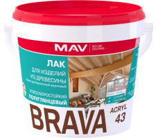 Лак BRAVA ACRYL 43 для изделий из древесины (ВД-АК-1043) бесцветный полуглянцевый 1 л (1,0 кг)