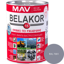 Грунт-эмаль BELAKOR 15 прямо по ржавчине 3 в 1 быстросохнущая RAL 7001 (светло-серая) матовая 1,0 л. (1,0 кг) Грунт-эмаль BELAKOR 15 прямо по ржавчине 3 в 1 быстросохнущая RAL 7001 (светло-серая) матовая 1,0 л. (1,0 кг)
