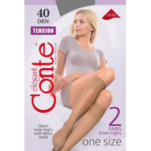 Получулки (гольфы) женские CONTE ELEGANT TENSION 40 (2 пары), р.23-25, mocca Получулки (гольфы) женские CONTE ELEGANT TENSION 40 (2 пары), р.23-25, mocca