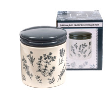 Банка для сыпучих продуктов керамика Herbal grey 480мл арт. L2520920 Китай
