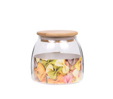 Банка для сып. продуктов с бамбуковой крыш. стекл. 228713 0.65л арт. 114035-2