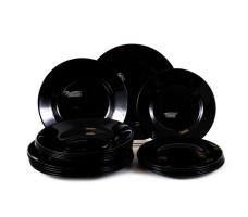 Набор стеклокерамических тарелок Plumi Black 18 шт. арт. V2483