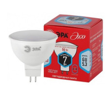 Лампа ECO LED MR16-7W-840-GU5.3  ЭРА (диод, софит, 7Вт, нейтр, GU5.3)