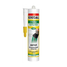 Герметик акриловый окрашиваемый "Soudal" СТЕНЫ ПОТОЛКИ белый 280 мл Герметик акриловый окрашиваемый "Soudal" СТЕНЫ ПОТОЛКИ белый 280 мл