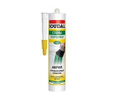 Герметик акриловый окрашиваемый "Soudal" СТЕНЫ ПОТОЛКИ белый 280 мл