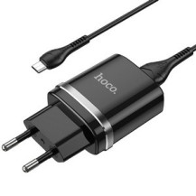 Cетевое зарядное устройство hoco N1 USB черный с кабелем Micro Cетевое зарядное устройство hoco N1 USB черный с кабелем Micro