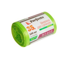 Пакеты для мусора эконом, 35 л, 100 шт., PERFECTO LINEA (Тип дна: звезда.)
