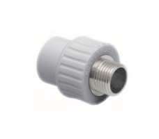 Ниппель ПП комбинированный наружн.резьба 20х3/4", серый РосТурПласт