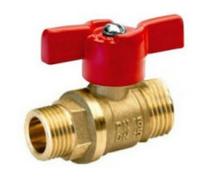 Кран шаровый 1/2" стандарт нар.-нар. бабочка PN1,6 МПа, 11Б27п7, Цветлит