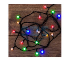 Гирлянда светодиодная "Цветные Шарики" 2,8 м, 20 LED мультиколор, темно-зелен. ПВХ с контроллером (Применяется для эксплуатации в помещени