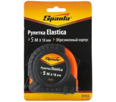 Рулетка Elastica, 5 м х 18 мм, обрезиненный корпус Sparta