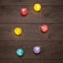Тайские фонарики Фейерверк 1,5 м, прозрачный ПВХ, 10 LED, теплый белый.