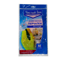 Перчатки латексные хозяйственные М Чистый дом