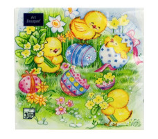 Салфетки Art Bouquet Пасхальные игры 57330 3 слоя 33х33 20 л арт. 6809