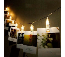 Гирлянда светодиодная "Прищепки" 10LED белый теплый, 5,5х1,5 см., 1,70 м. арт. 7856