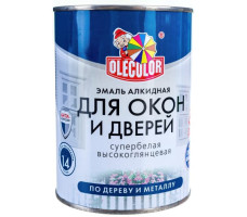 Эмаль OLECOLOR для окон и дверей белая 900г